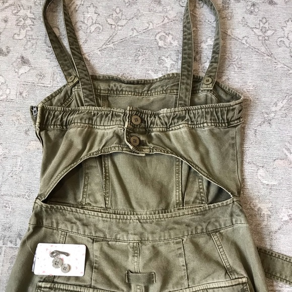 NWT Free People 90’s Straight Leg Sage Utility Jumpsuit - Picture 8 of 12